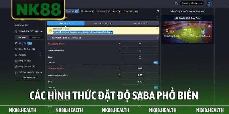 Các hình thức đặt độ saba phổ biến