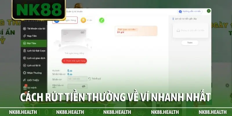 Cách rút tiền thưởng về ví nhanh nhất