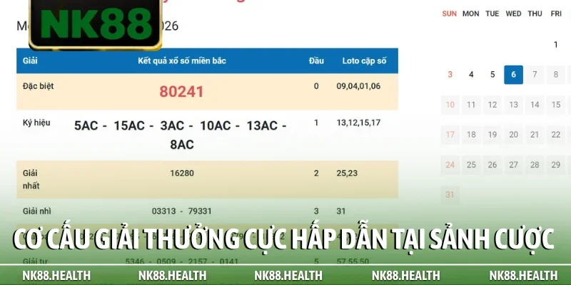 Cơ cấu giải thưởng cực hấp dẫn tại sảnh cược