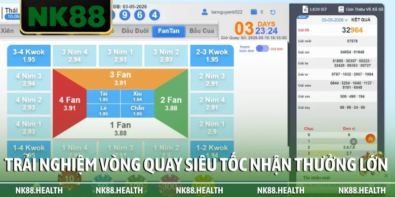 Trải nghiệm vòng quay siêu tốc nhận thưởng lớn
